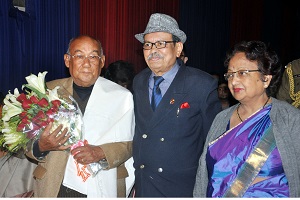 The Governor of Arunachal Pradesh, Shri JP Rajkhowa with Film Director and Composer, Shri Aribam Syam Sharma, on the occasion of Northeast Film festival at Indira Gandhi Park, Itanagar on 17th  February 2016.